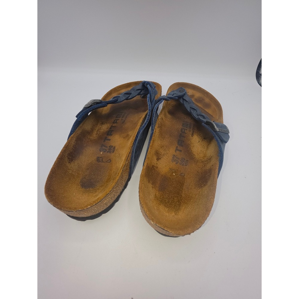 Tatami by Birkenstock Navy Blue Braided Leather Thong Sandals EU 37 US 6-6.5 - Picture 4 of 8